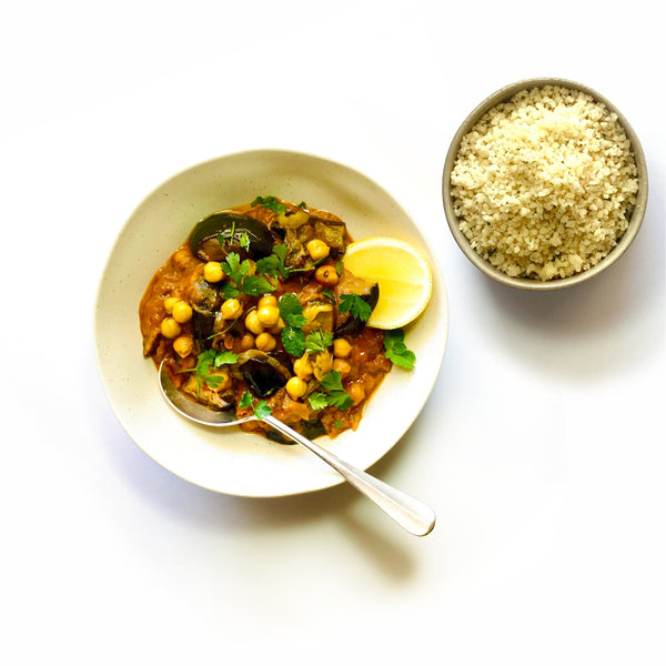 Moroccan Chickpea & Brinjal Stew (Vegan)