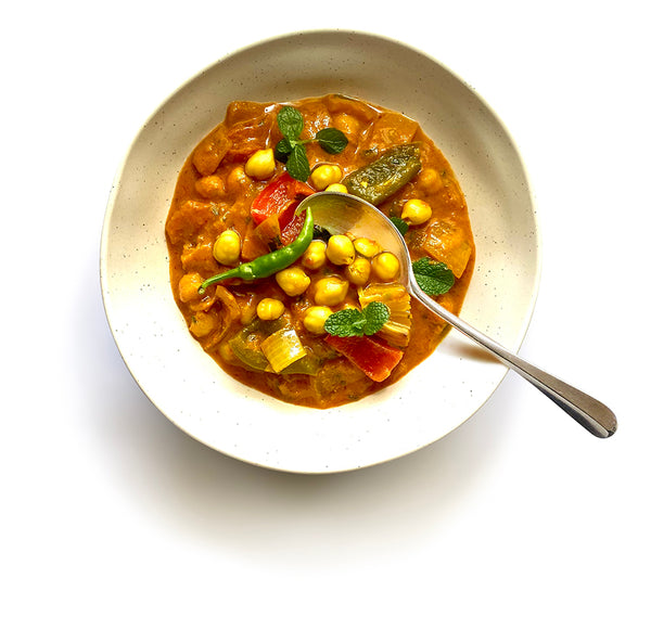 Chickpea & Vegetable Mild Coconut Curry (Vegan)