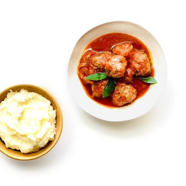 Beef Meatballs in Red Pepper Muddle