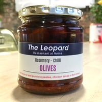 Leopard Rosemary Chilli Olives in Oil (250ml)